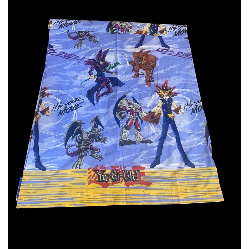 Vtg 1996 Yu-Gi-Oh “Let’s Duel” Curtain Panel Window Drape Fabric RARE Yugi Yami